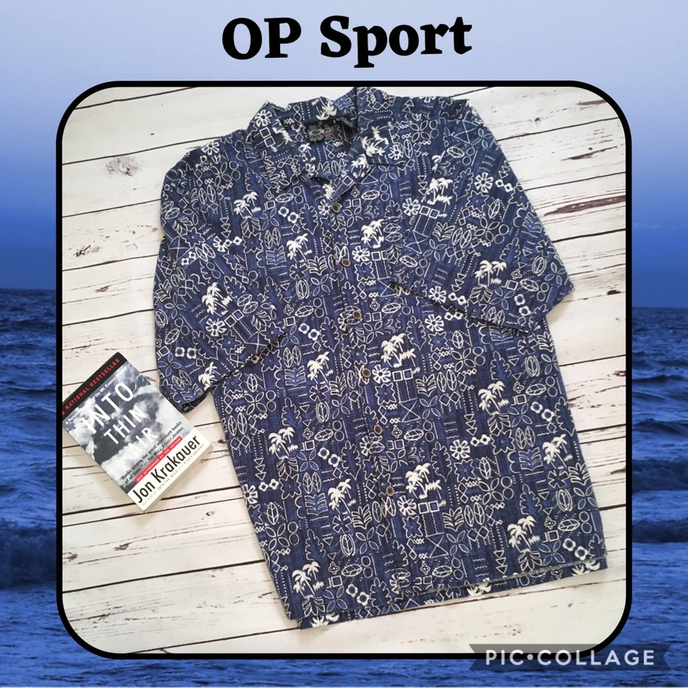 OP Sport Men’s button down beach shirt. XL